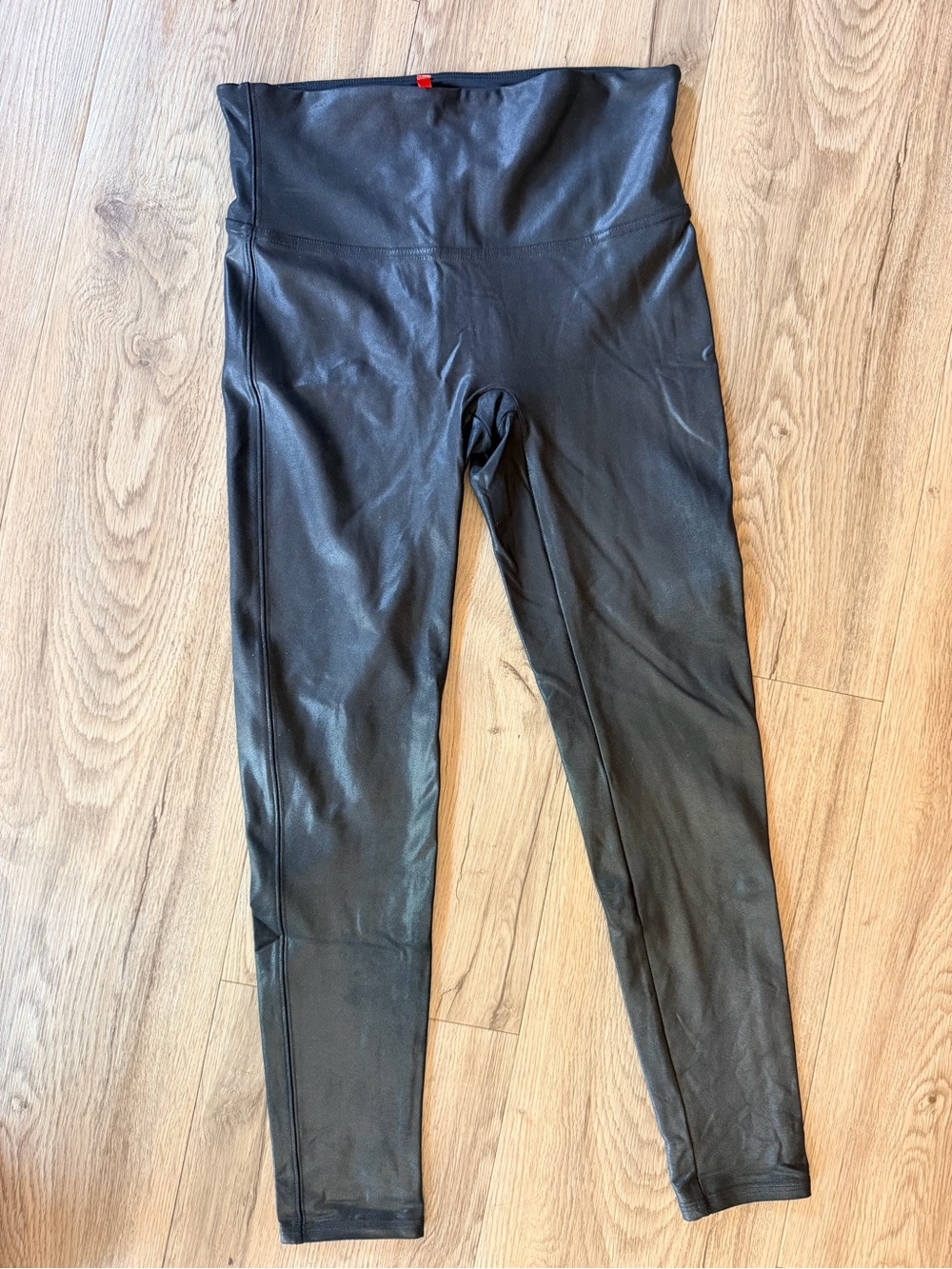 SPANX Faux Leather Leggings High Rise Black L/Petite - Picture 2 of 8